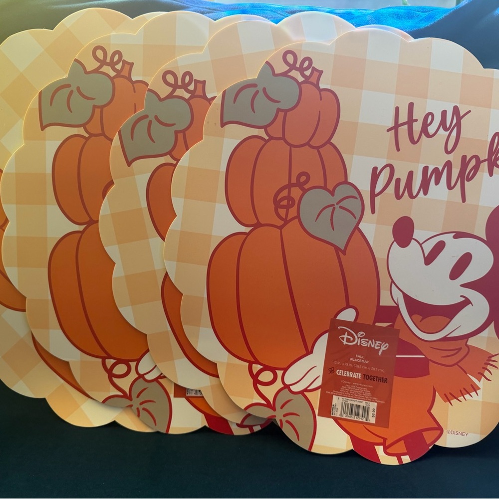 Disney Hey Pumpkin Place mats - Orange and White